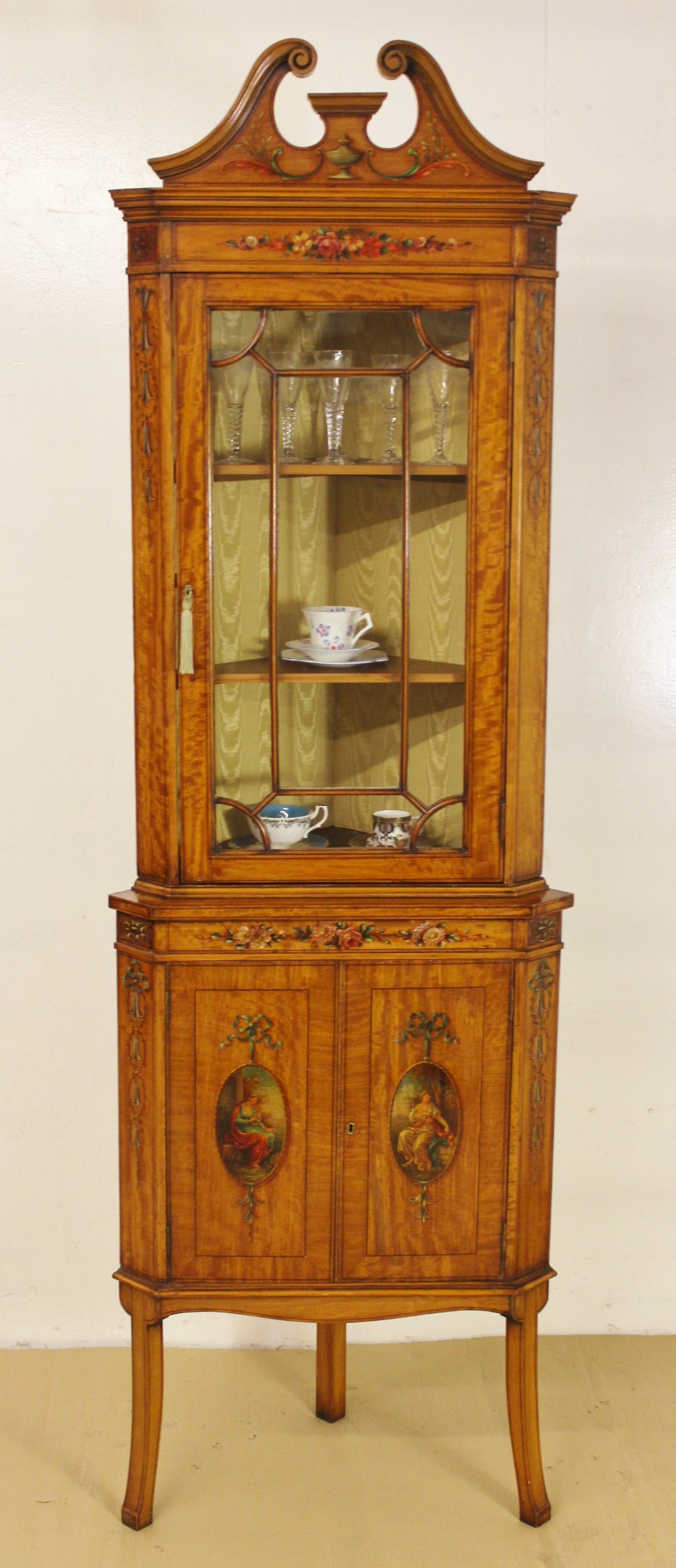 Painted Satinwood Display Cabinet