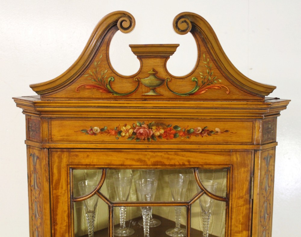 Painted Satinwood Display Cabinet View V