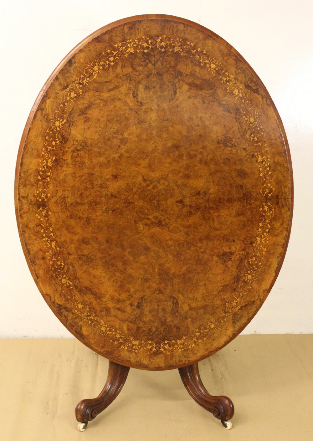 Victorian Inlaid Burr Walnut Loo Table