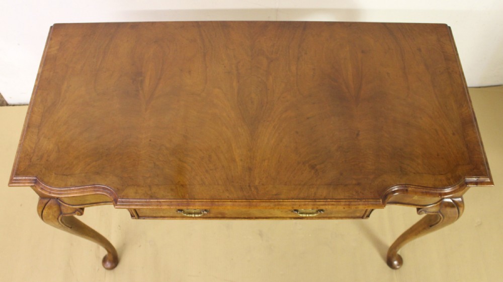 Burr Walnut Serpentine Fronted Side Table View III
