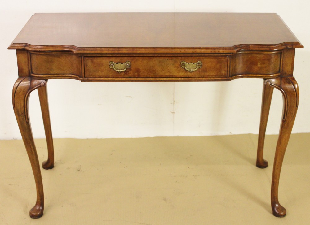 Burr Walnut Serpentine Fronted Side Table View VII