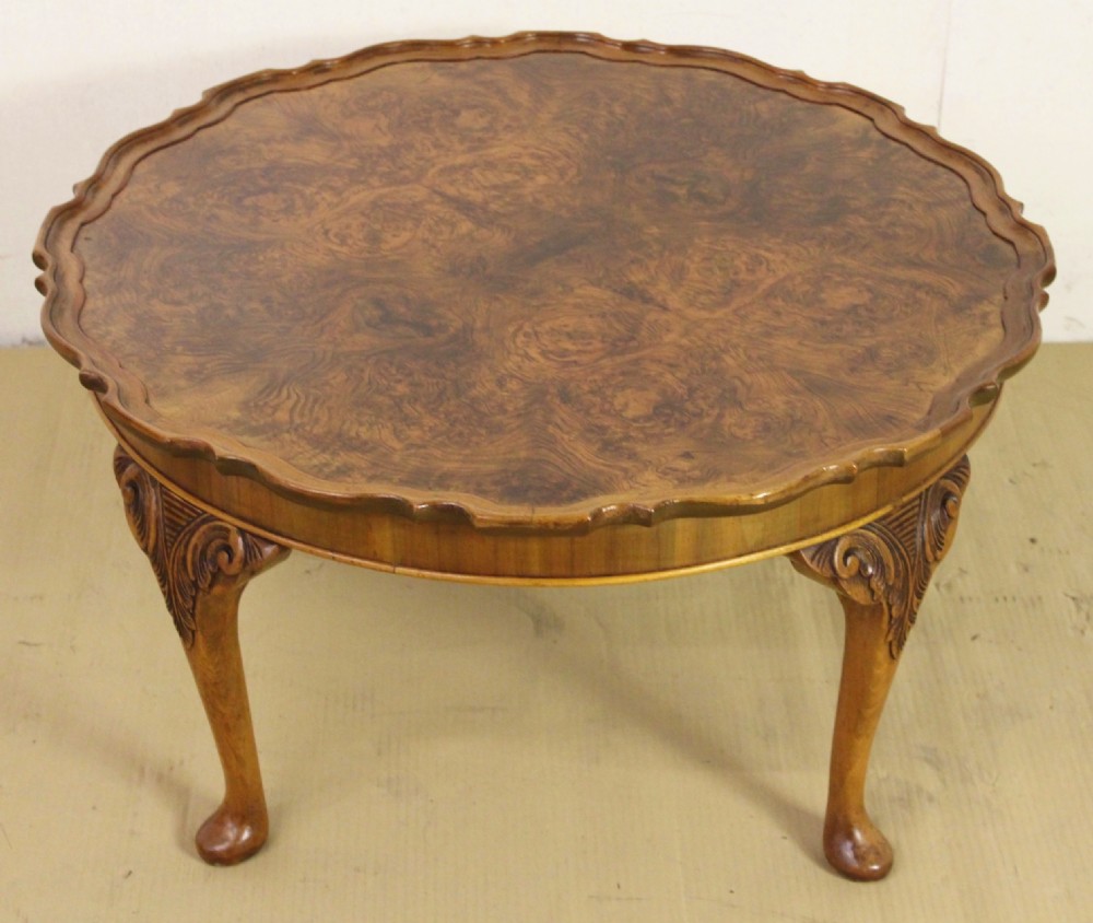Round Burr Walnut Coffee Table