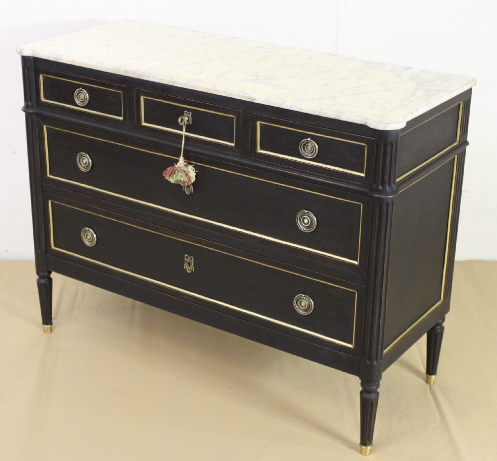 French Marble Topped Painted Commode