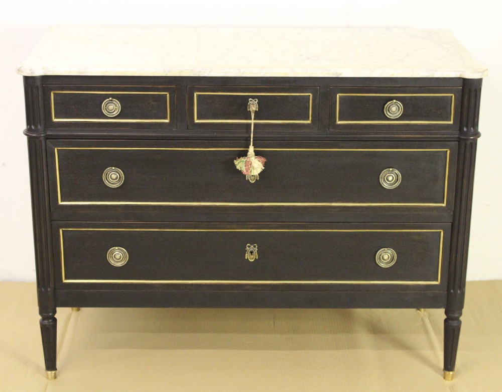 French Marble Topped Painted Commode View VI