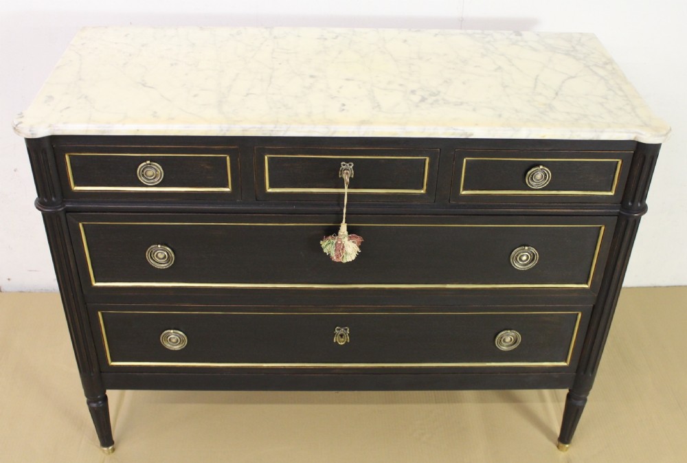 French Marble Topped Painted Commode View VII