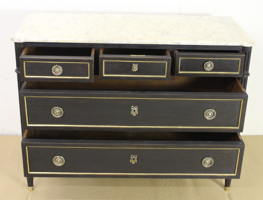 French Marble Topped Painted Commode View X