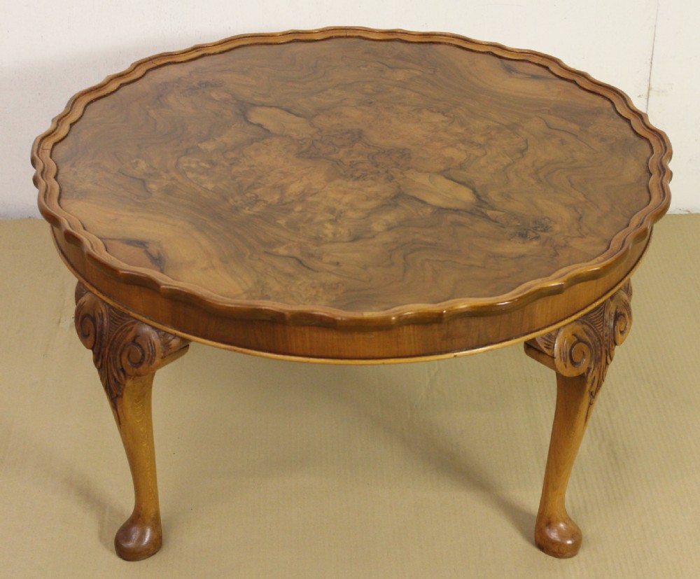 Round Burr Walnut Coffee Table