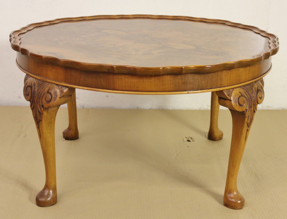 Round Burr Walnut Coffee Table View II