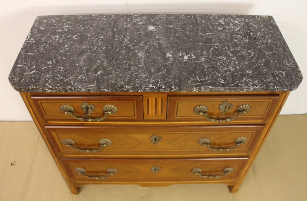 Marble Topped French Walnut Commode View V