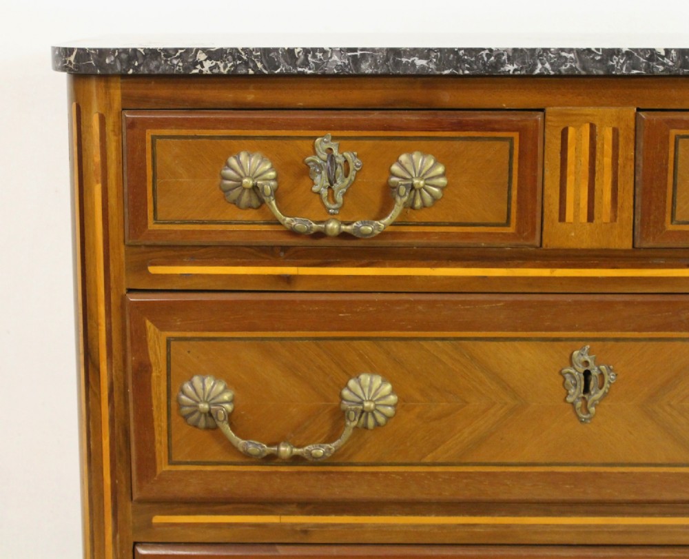 Marble Topped French Walnut Commode View VI