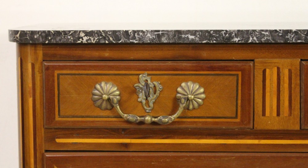 Marble Topped French Walnut Commode View VII
