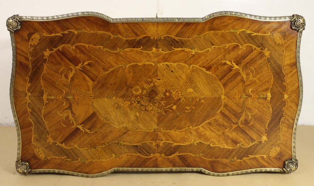 French Rosewood Marquetry Bureau Plat View IV