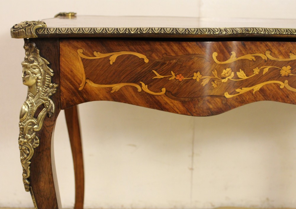 French Rosewood Marquetry Bureau Plat View X
