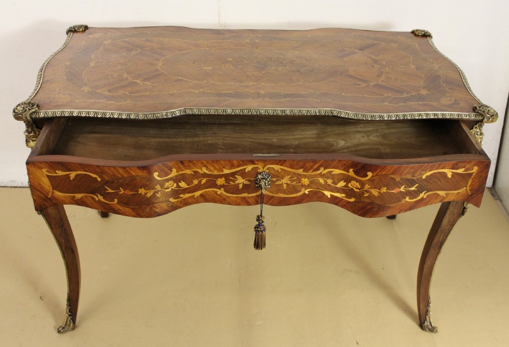 French Rosewood Marquetry Bureau Plat View XVII