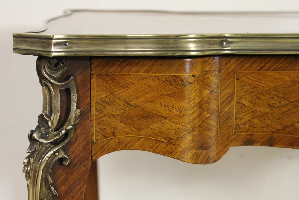 French Kingwood Parquetry Lamp Table View X