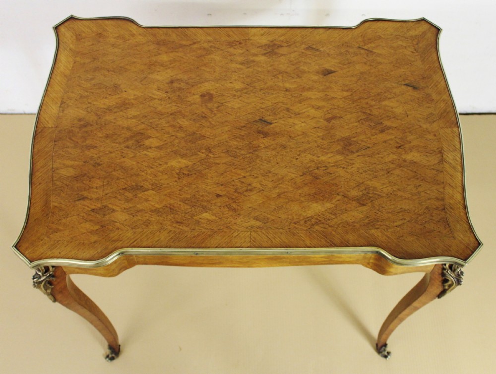 French Kingwood Parquetry Lamp Table View XIX
