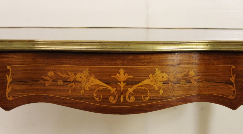 French Inlaid Rosewood Floral Marquetry Table View VIII