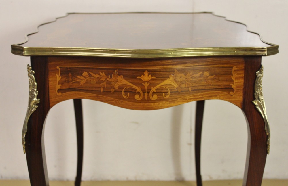 French Inlaid Rosewood Floral Marquetry Table View XIX