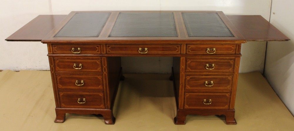 Inlaid Mahogany Pedestal Desk View II