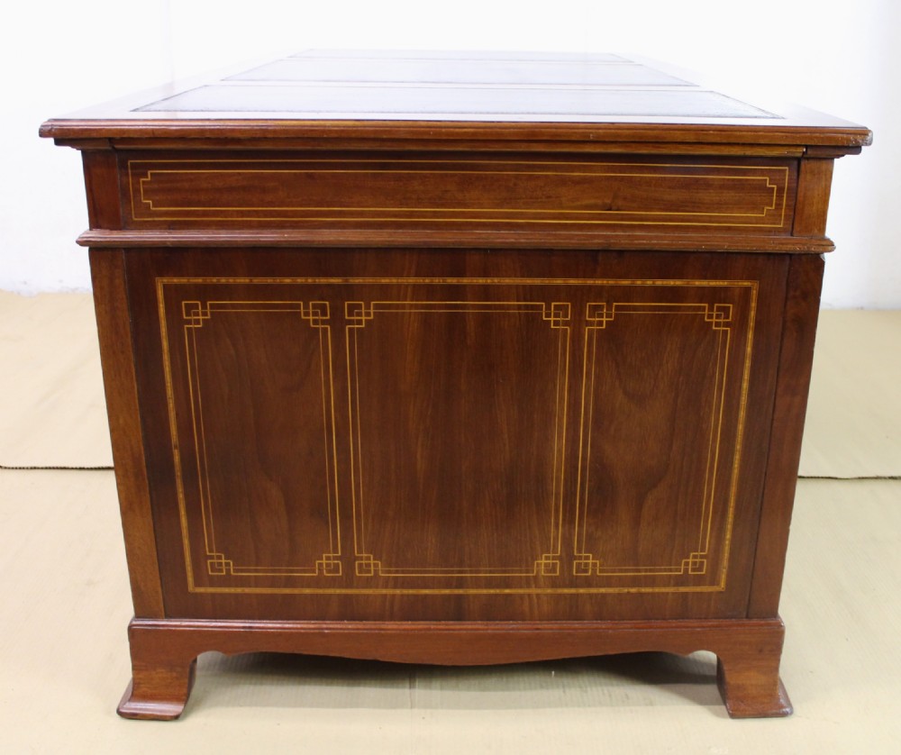 Inlaid Mahogany Pedestal Desk View V