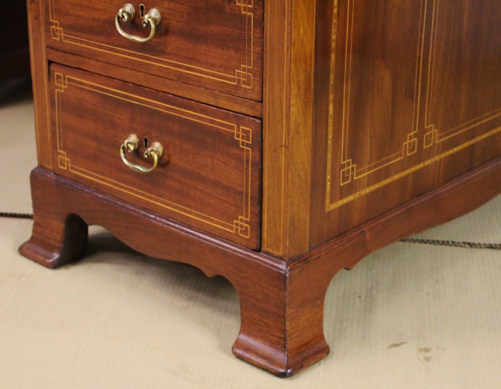 Inlaid Mahogany Pedestal Desk View XVIII