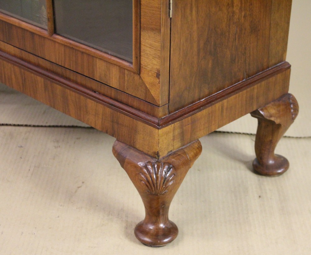 Burr Walnut Glazed Bookcase View III