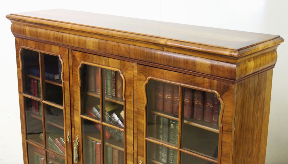 Burr Walnut Glazed Bookcase View IV
