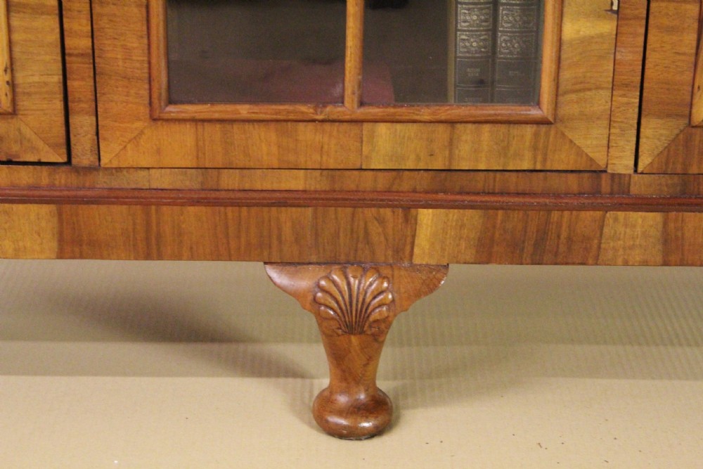 Burr Walnut Glazed Bookcase View IX