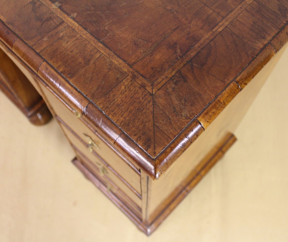 George II Style Burr Walnut Kneehole Desk View XIII