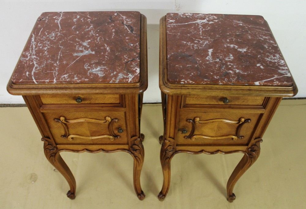Pair of French Walnut Bedside Cupboards View II