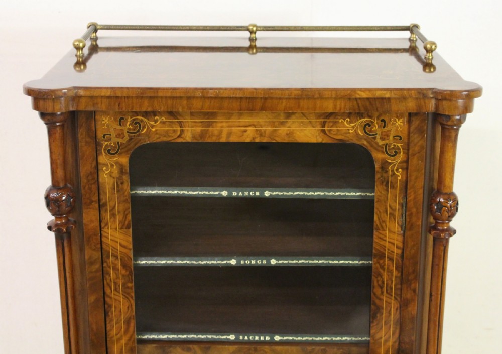Victorian Inlaid Burr Walnut Music Cabinet View VI