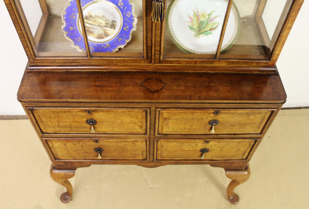 Burr Walnut Dome Topped Display Cabinet View II