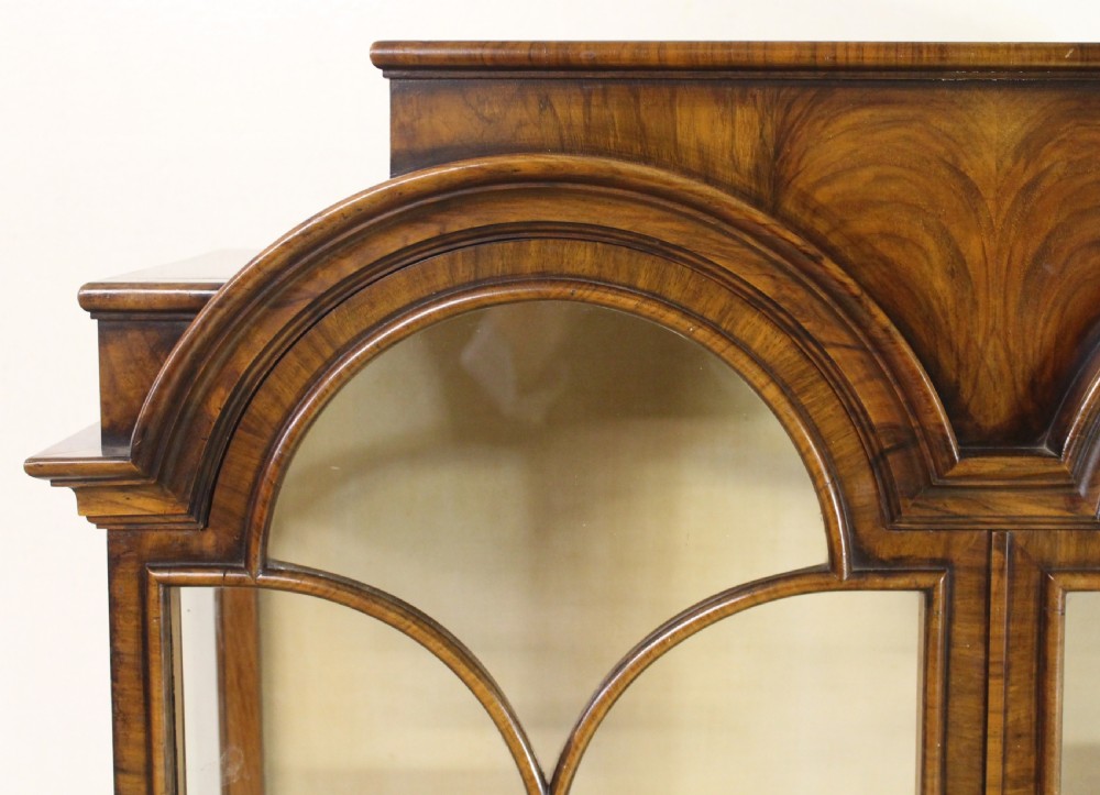 Burr Walnut Dome Topped Display Cabinet View III