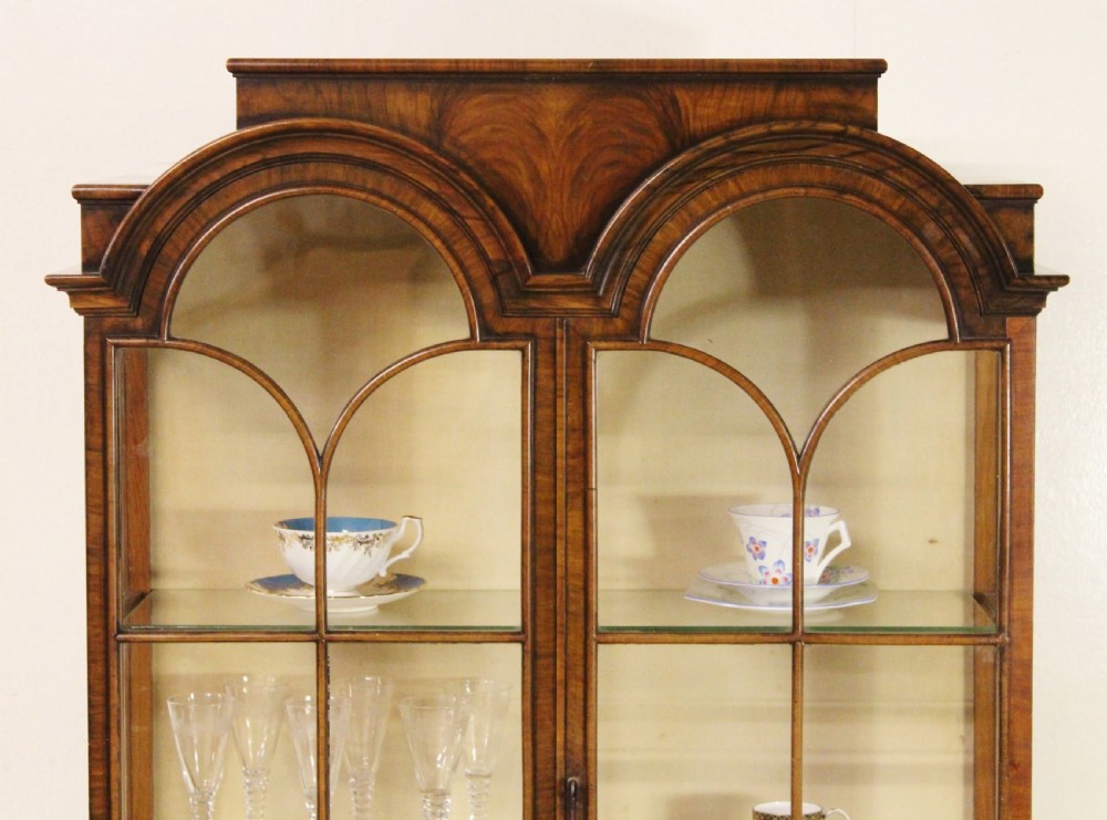 Burr Walnut Dome Topped Display Cabinet View VI