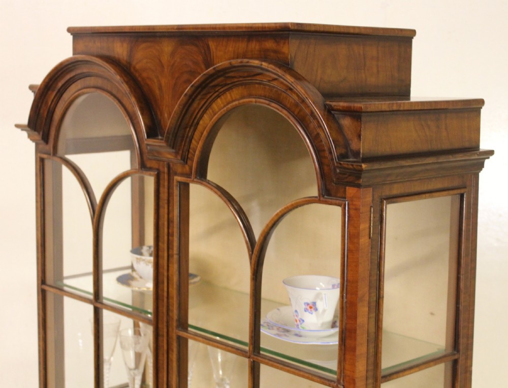 Burr Walnut Dome Topped Display Cabinet View XI