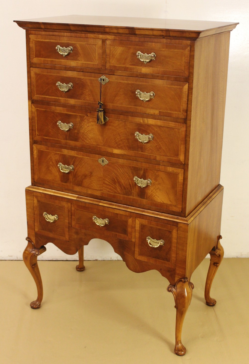 Burr Walnut Chest on Stand or Tallboy