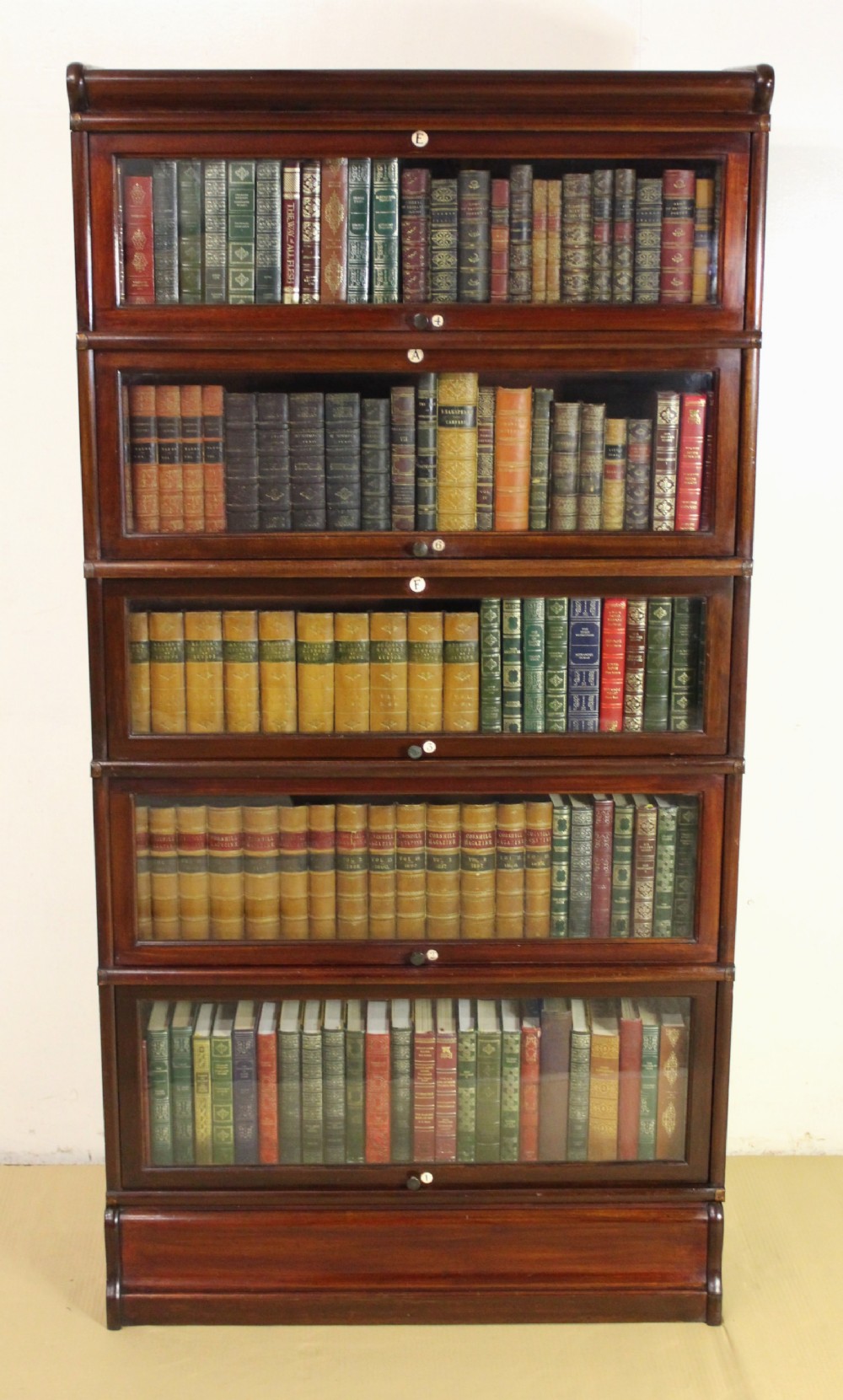 Five Section Mahogany Globe Wernicke Bookcase