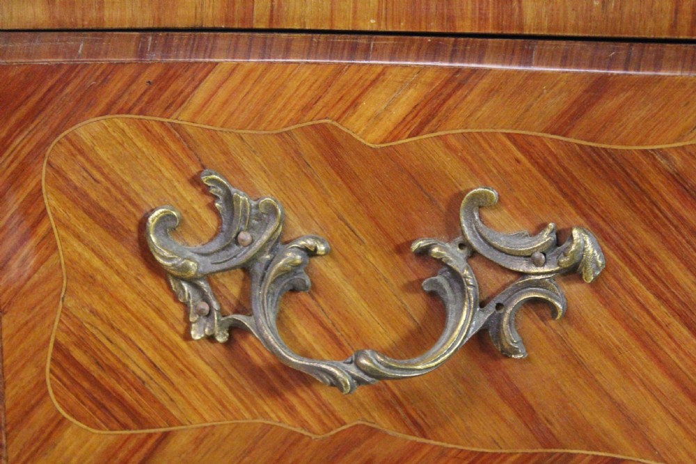 French Kingwood Bombe Marble Topped Commode View X