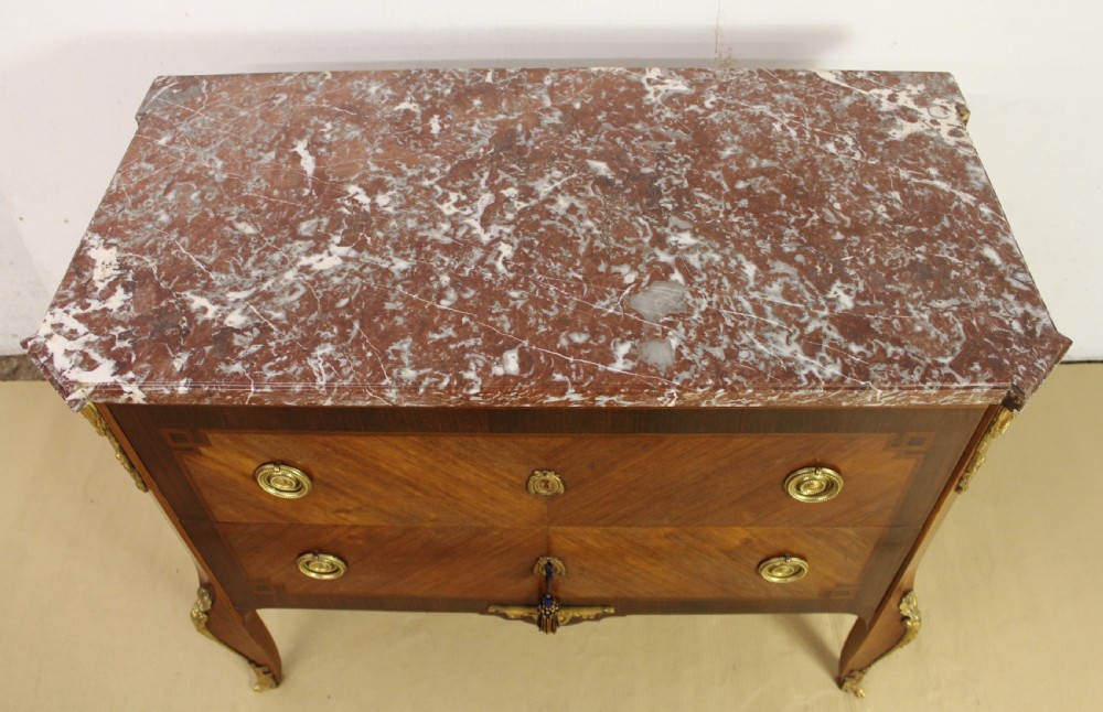 French Marble Topped Louis XVI Style Commode View IV