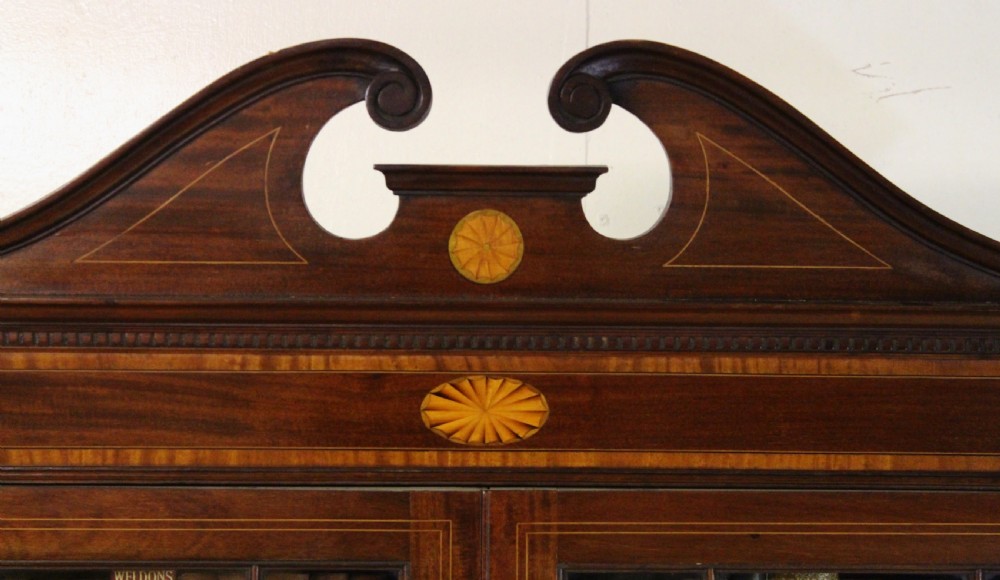 Edwardian Inlaid Mahogany Bureau Bookcase View II
