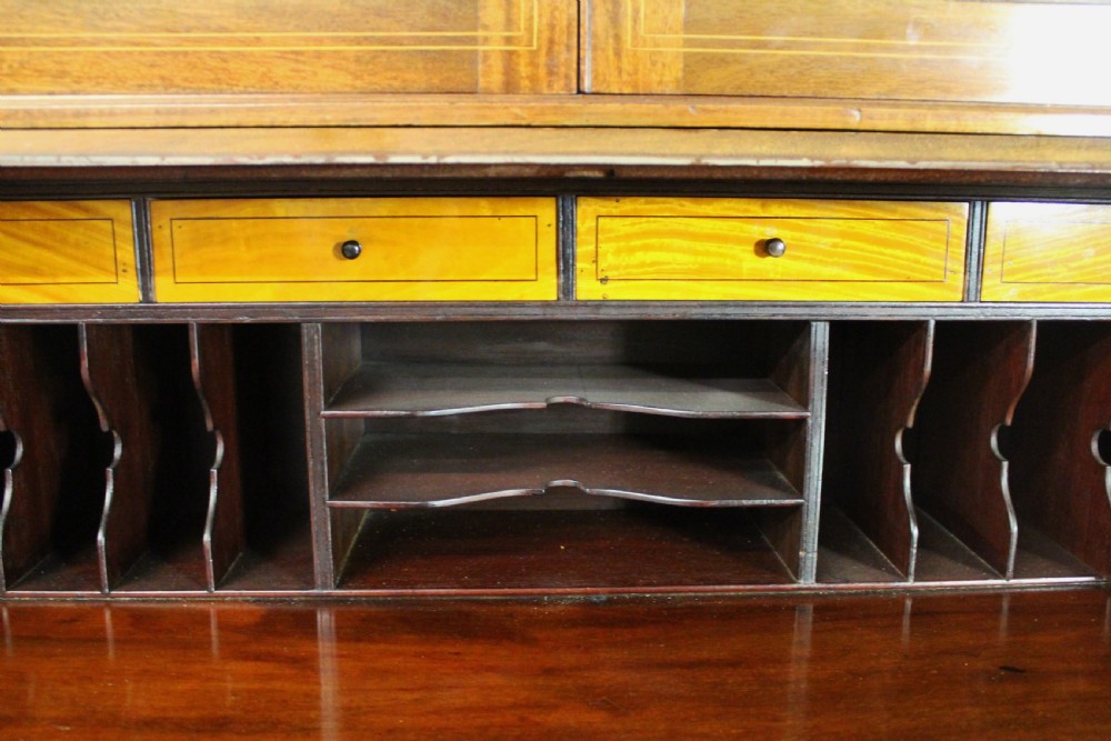 Edwardian Inlaid Mahogany Bureau Bookcase View XIII