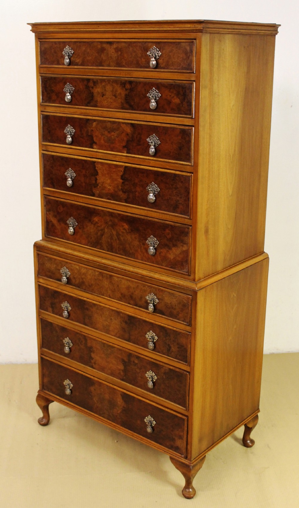 Burr Walnut Chest on Chest