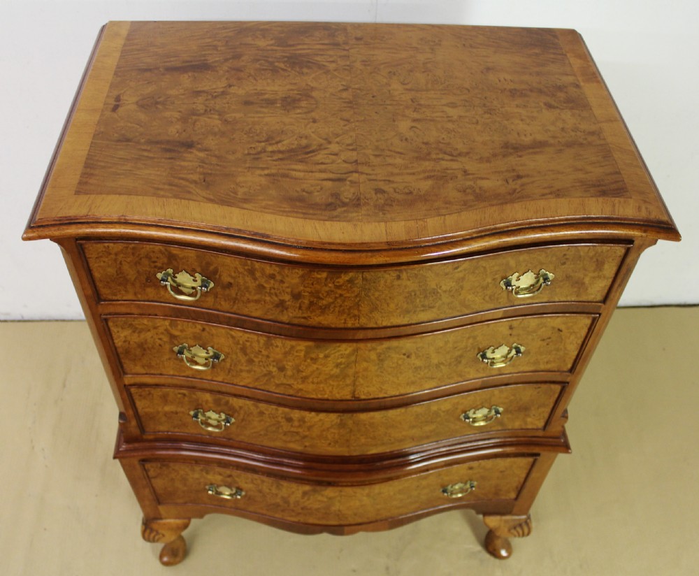 Serpentine Fronted Burr Walnut Chest of Drawers View III