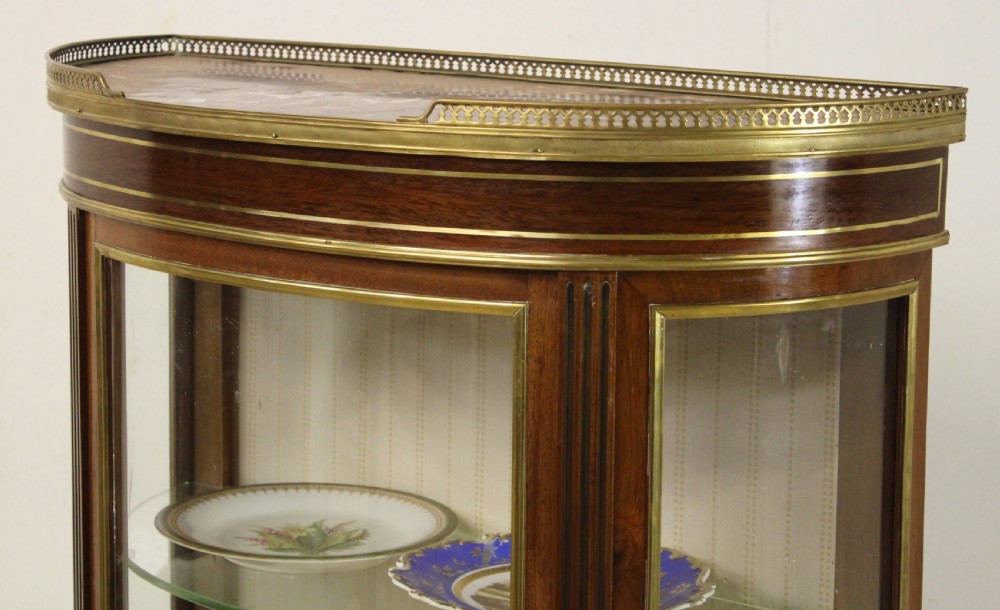 Mahogany and Brass Inlaid French Vitrine View II