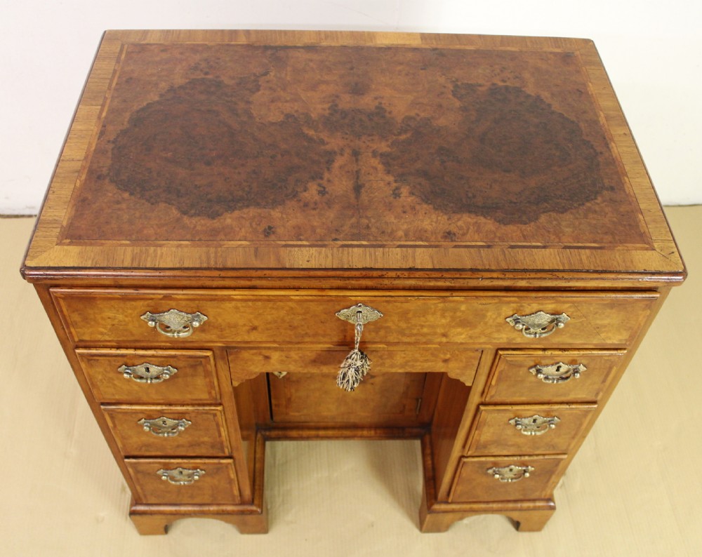 Burr Walnut Kneehole Desk View II