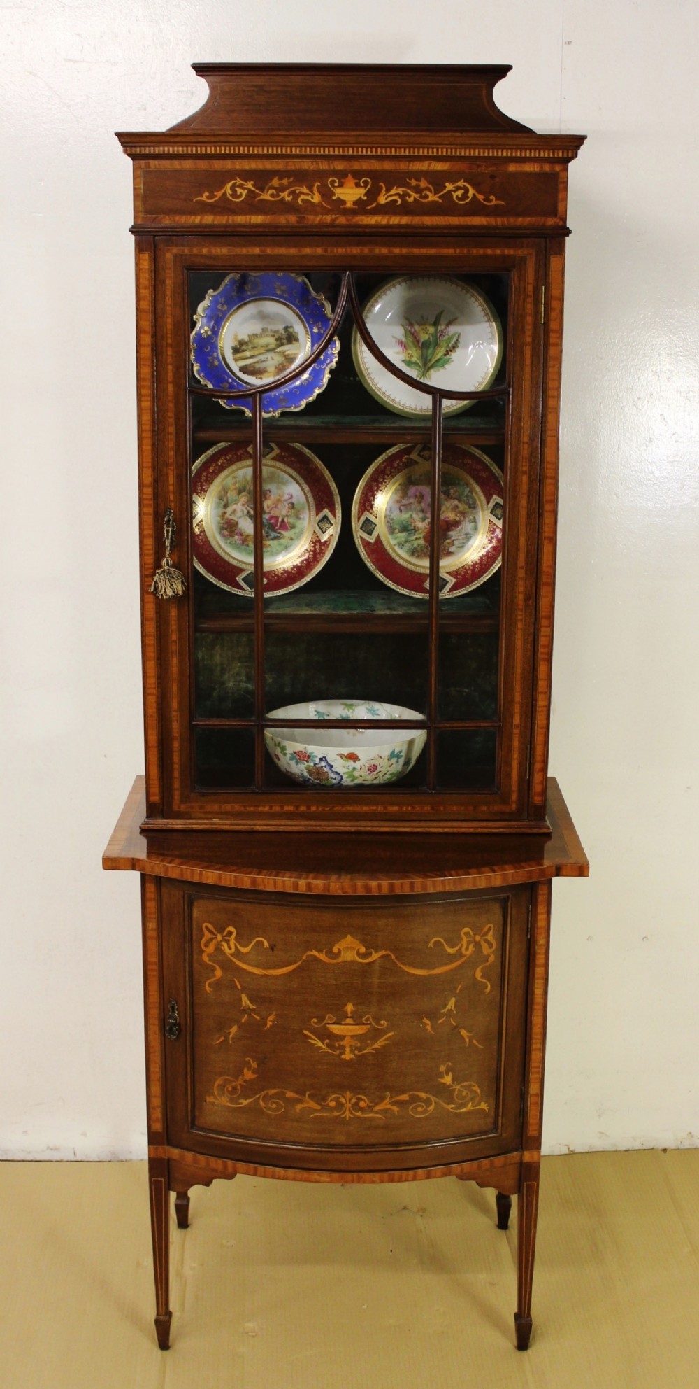 Edwardian Inlaid Mahogany Display Cabinet