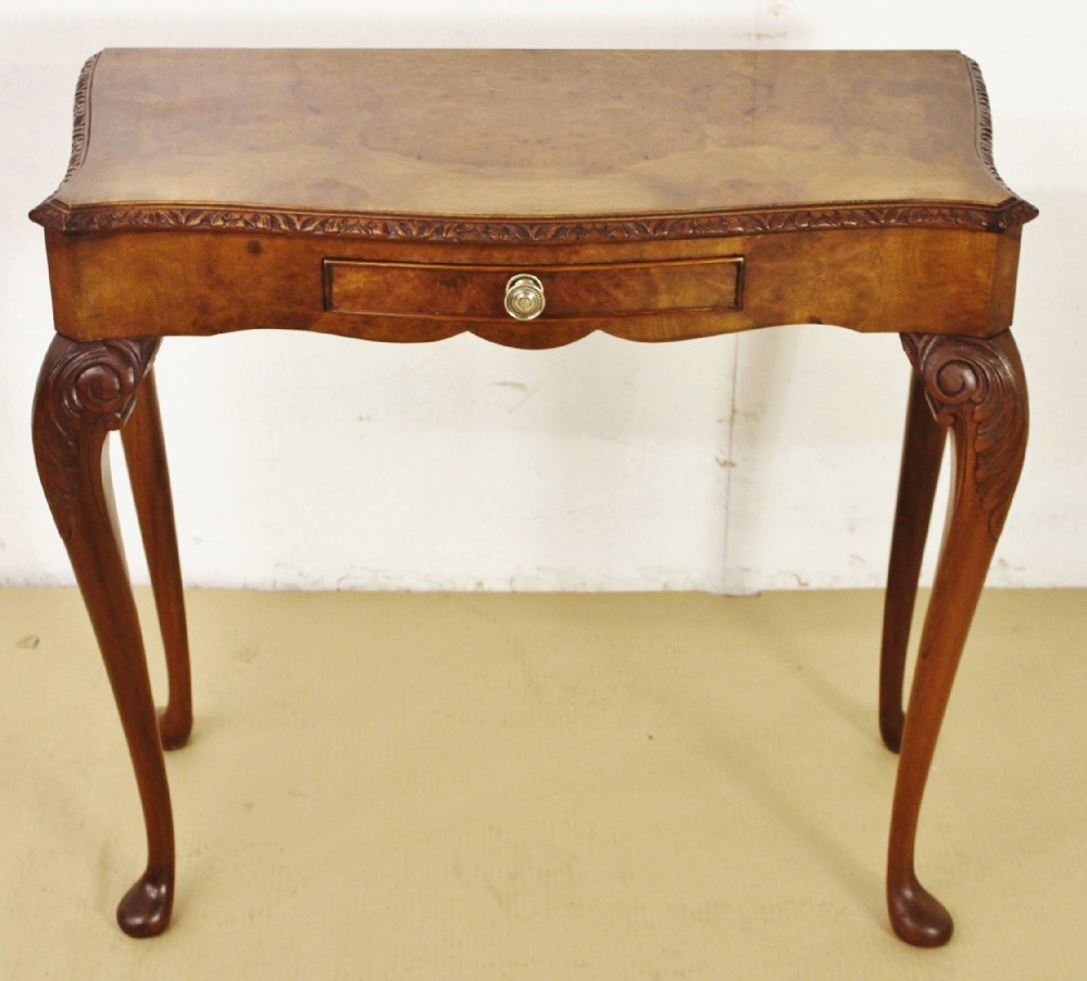 Queen Anne Style Burr Walnut Lamp Table