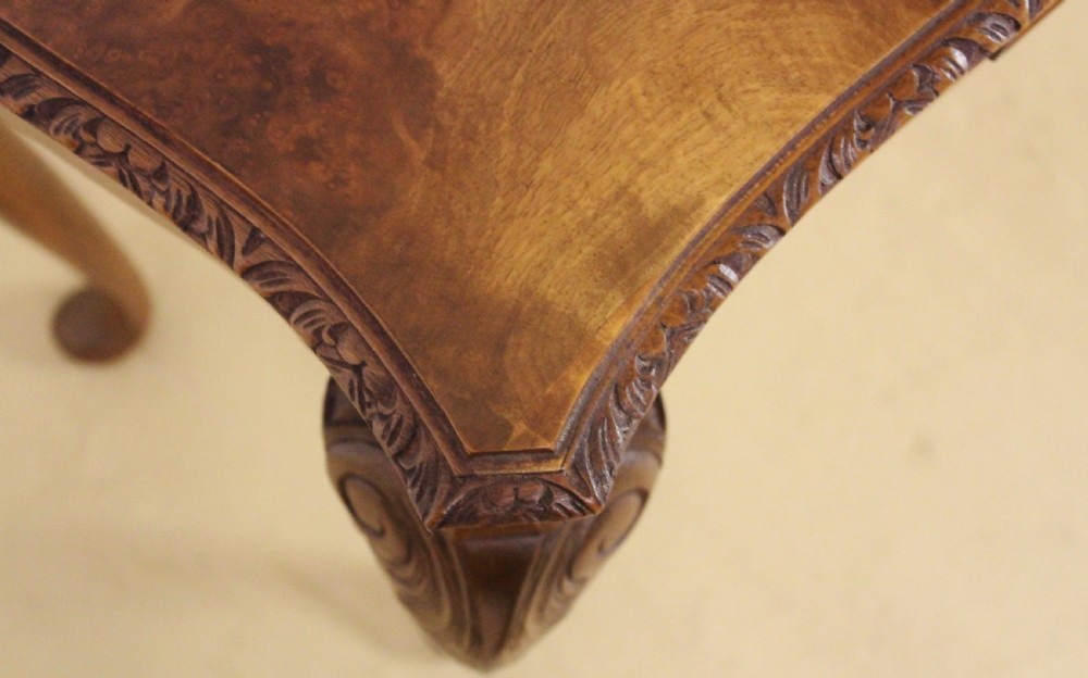 Queen Anne Style Burr Walnut Lamp Table View IX
