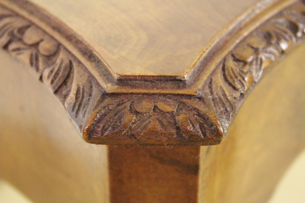 Queen Anne Style Burr Walnut Lamp Table View XV