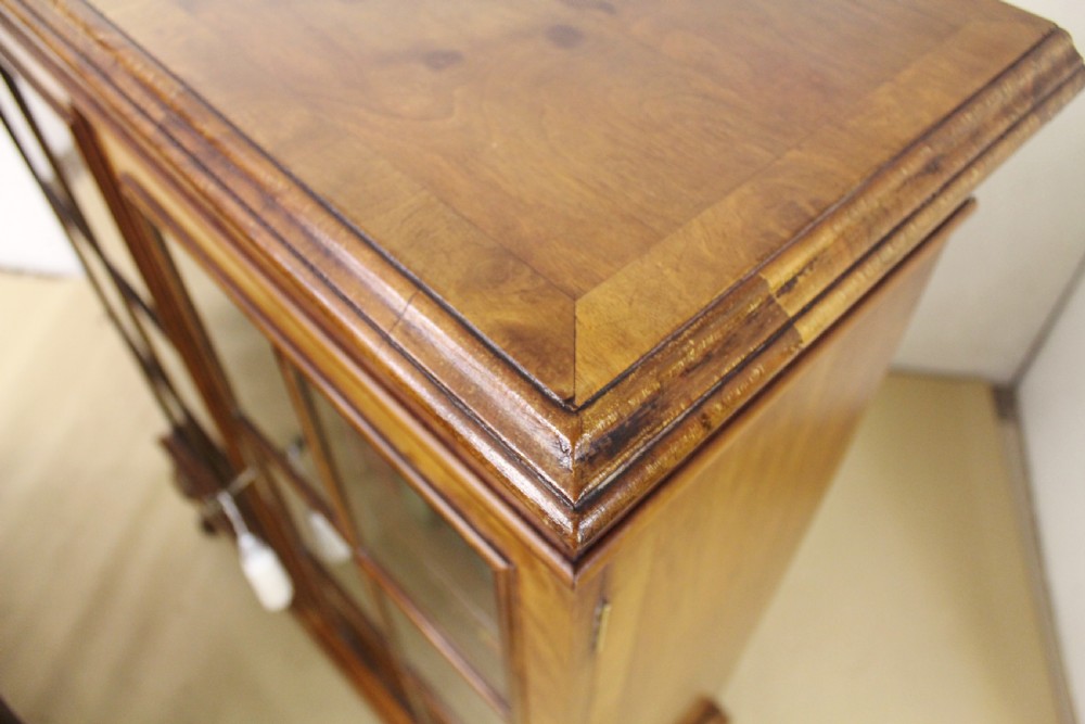 Pair of Glazed Burr Walnut Bookcases View IV